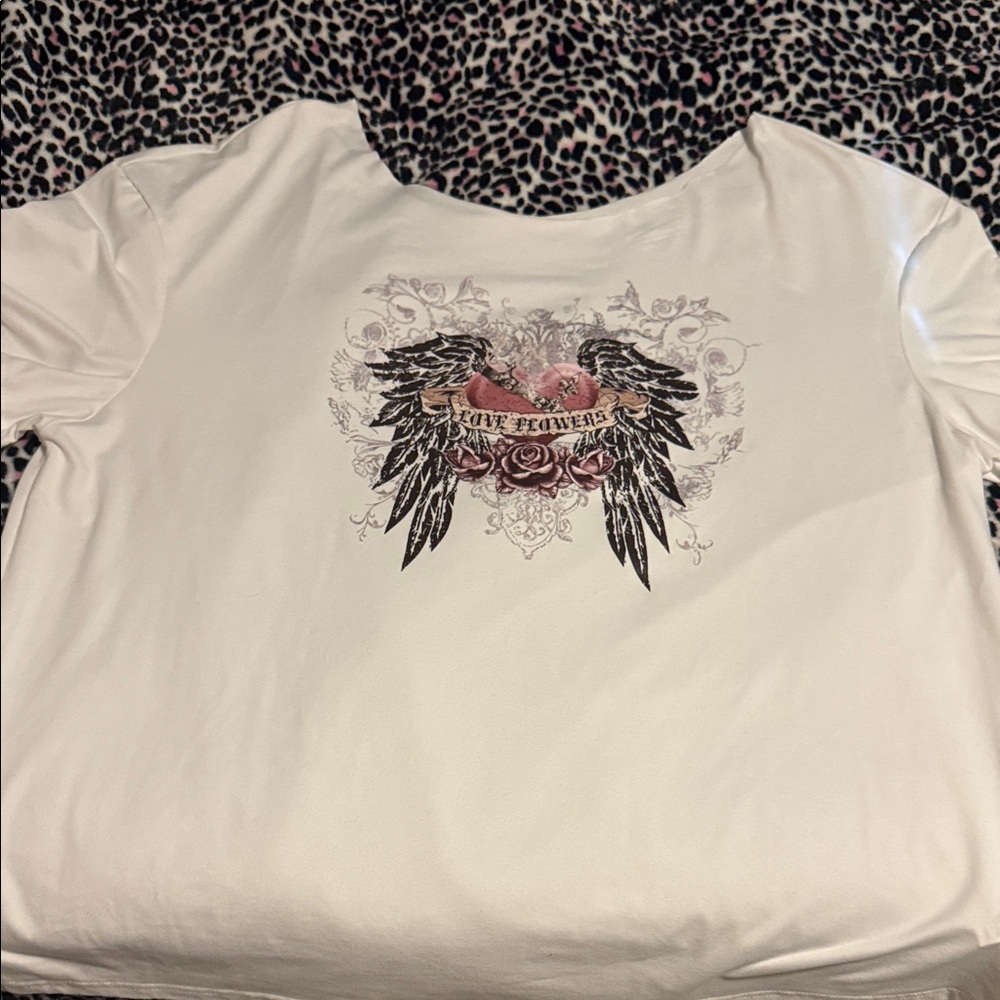 Women's White Graphic Top